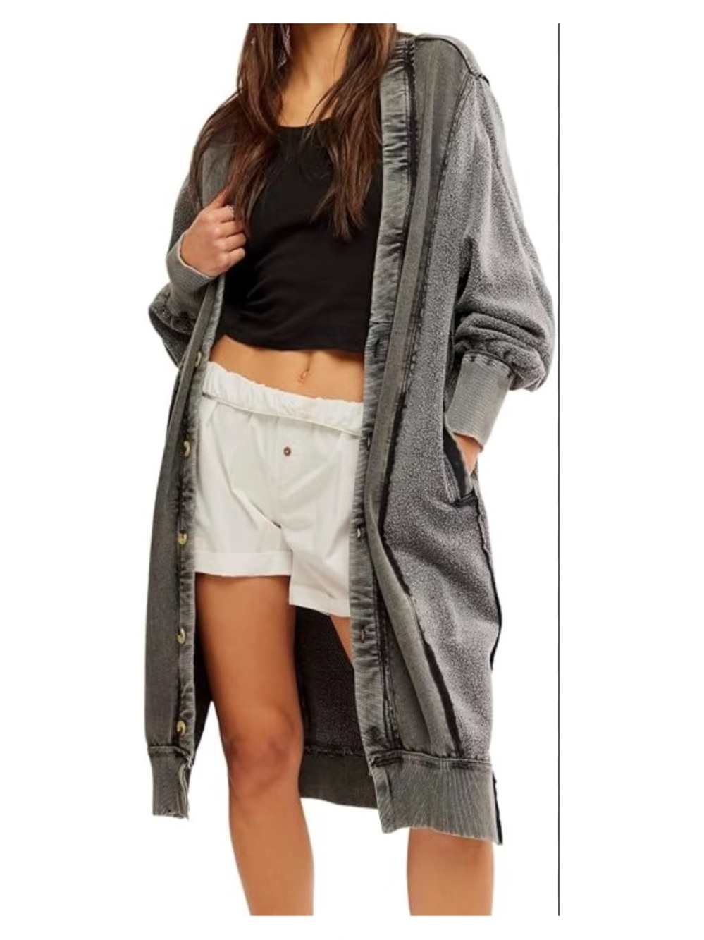 We The Free Heather Gray Fleece Jacket